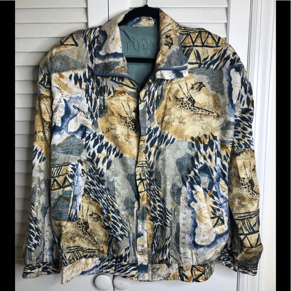 Fuda international size L vintage 100%silk jacket